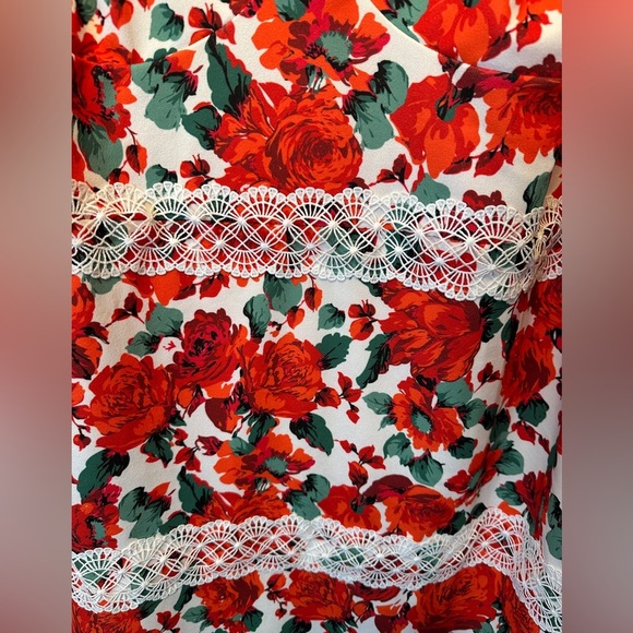 NWT ASOS Design Curve Size 22 Floral Lace Sheath Dress Pink Red Green White - Picture 3 of 12